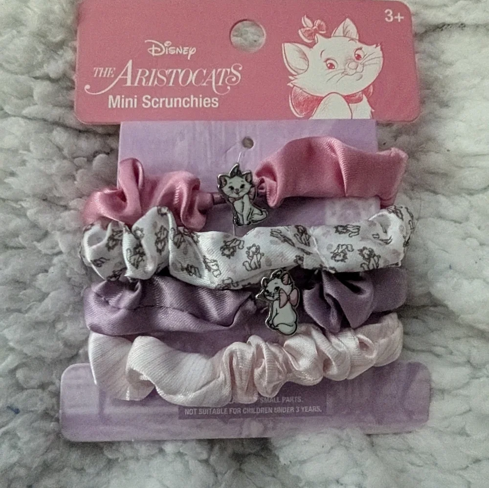 Disney The Aristocats Marie  Mini Scrunchies - Pink & Purple Set